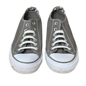 Converse Women’s Gray Canvas Slip On Low Tops, Size 8